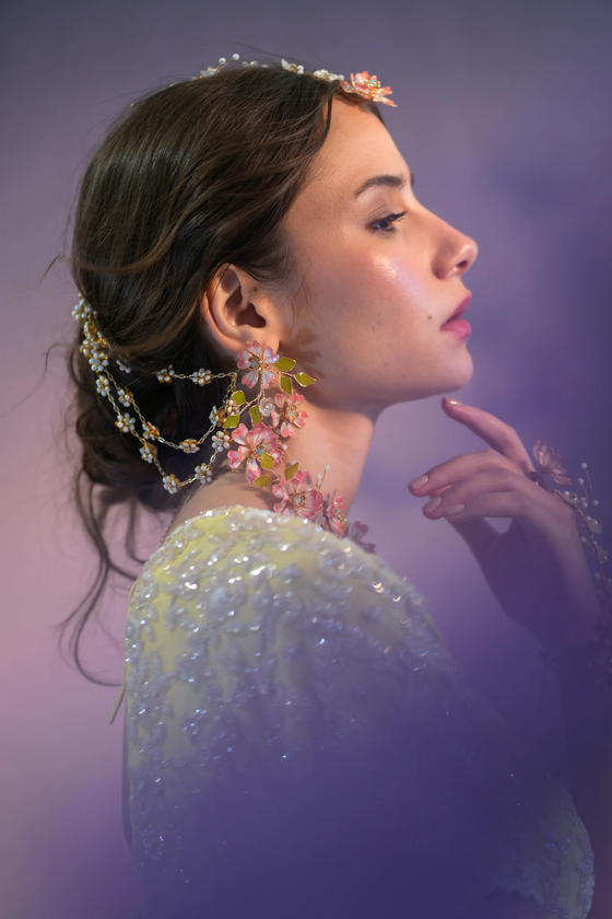 Sakura Heart Earrings