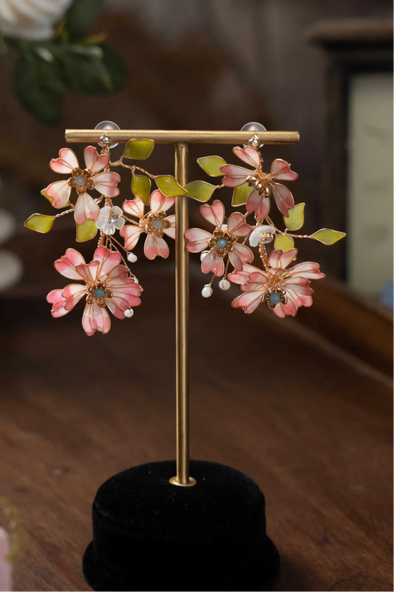 Sakura Heart Earrings