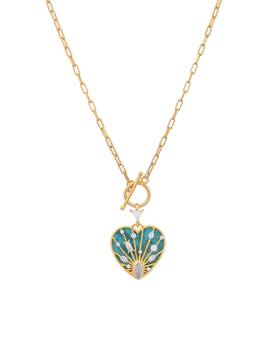 Green Sunshine Heart Pendant