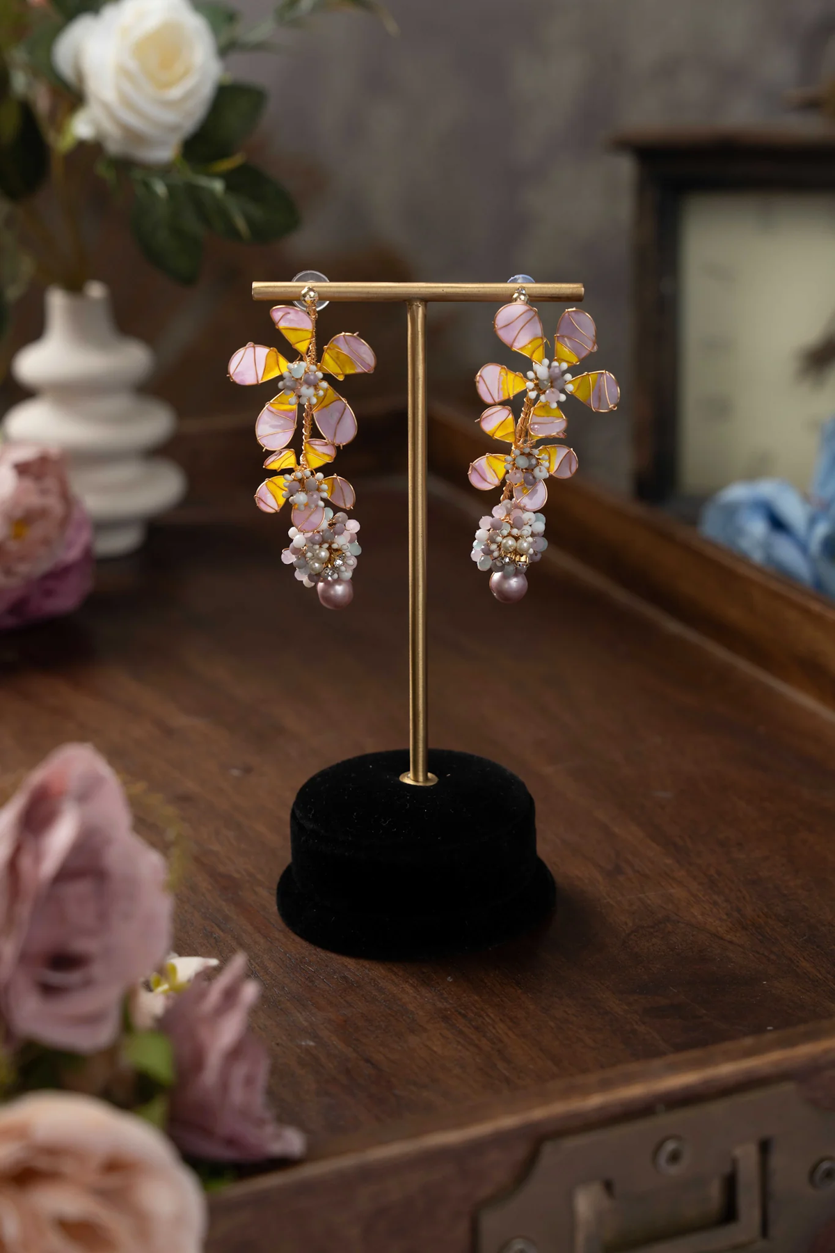 Pastel Blossoms Drop Earrings