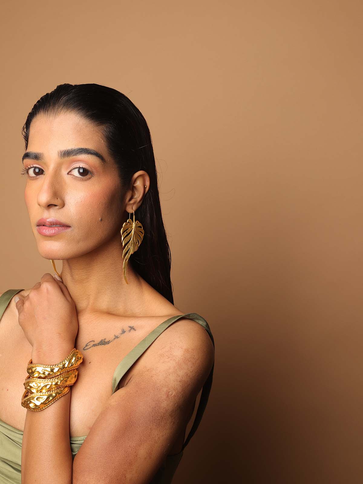 Beaten Gold Bangle
