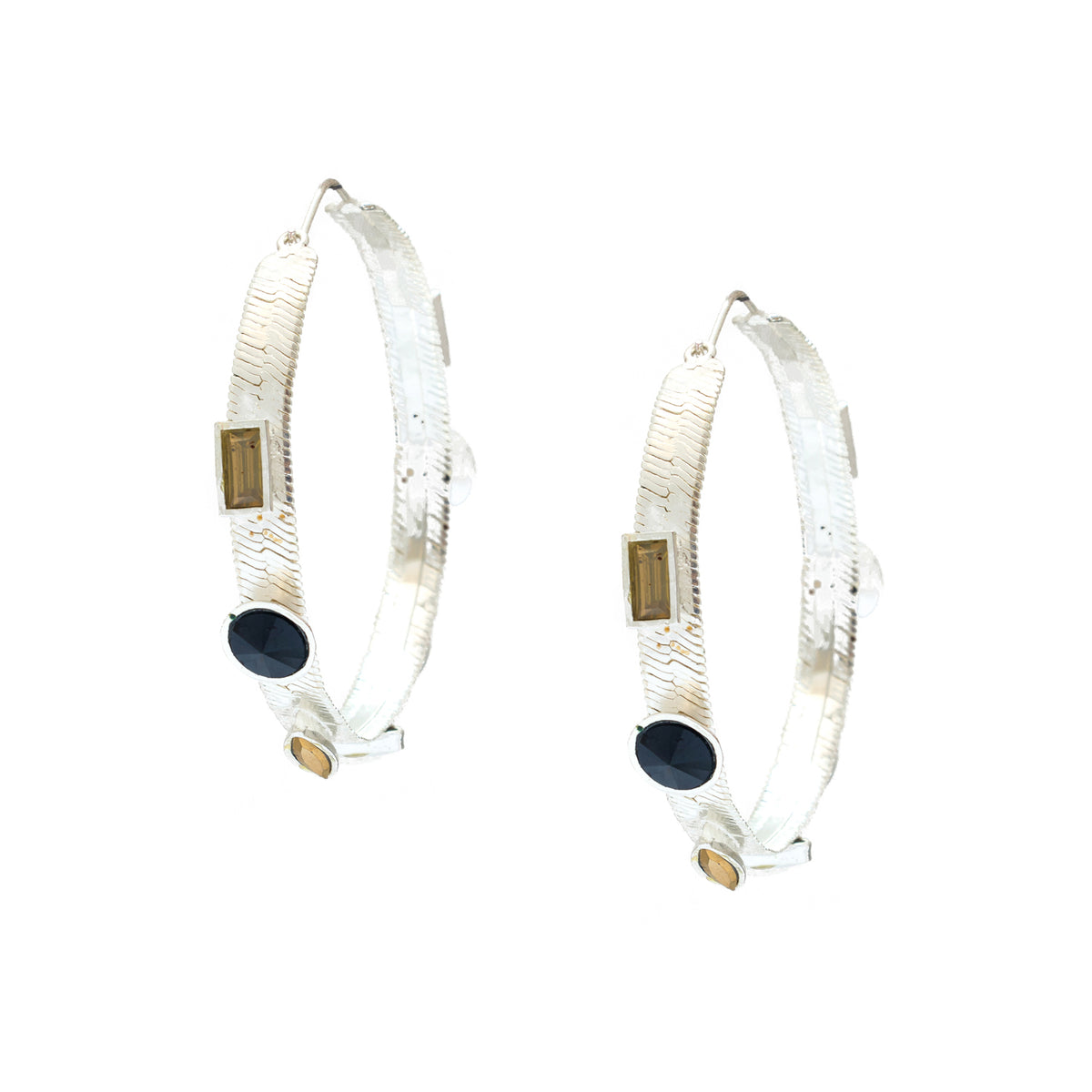 Silver Candy Hoop Earrings