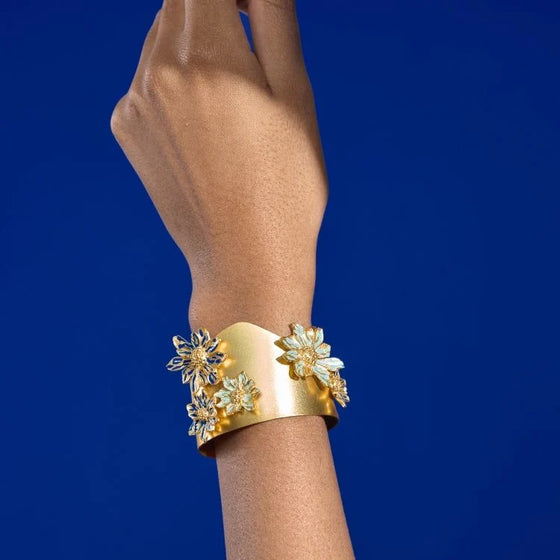 Blue Floral Handcuff