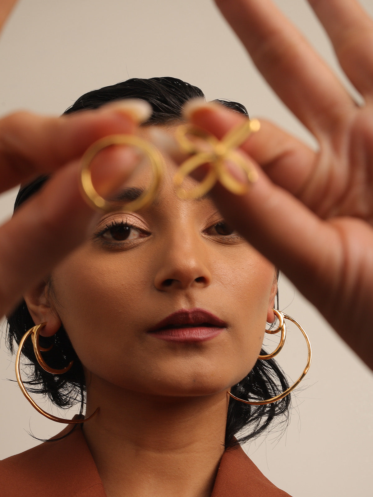 Double Layer Gold Hoops
