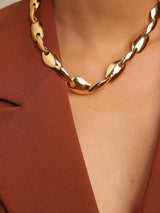 Double Button Gold Necklace