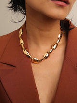 Double Button Gold Necklace