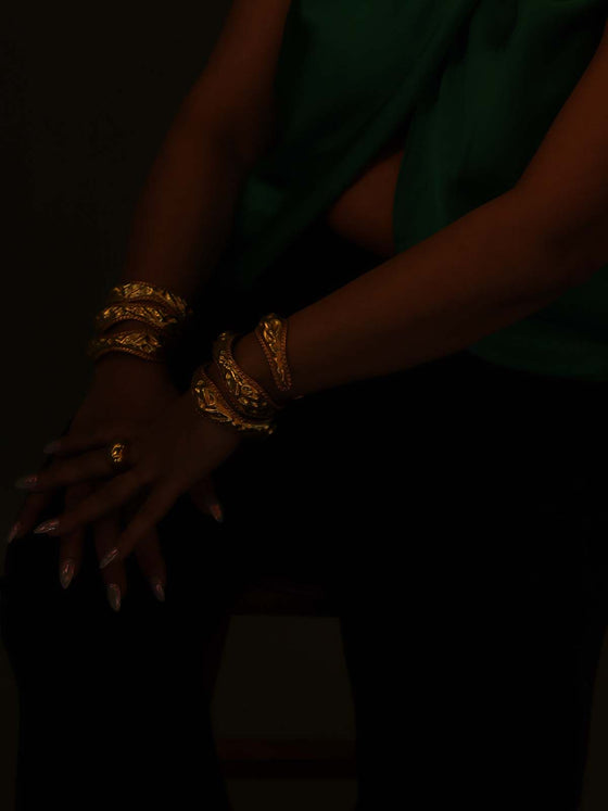 Sanya Malhotra in Beaten Gold Bangle