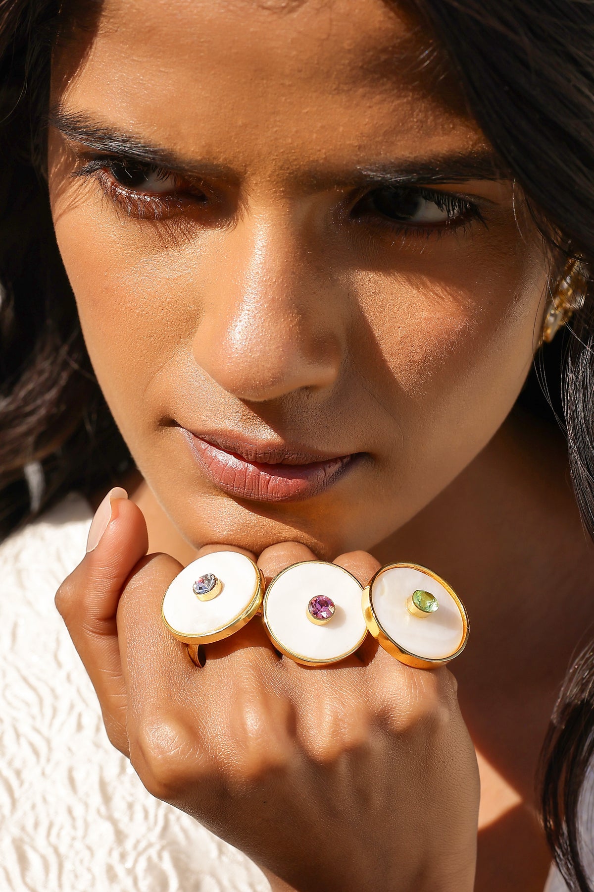 Iraa Pearl CrystaL Ring