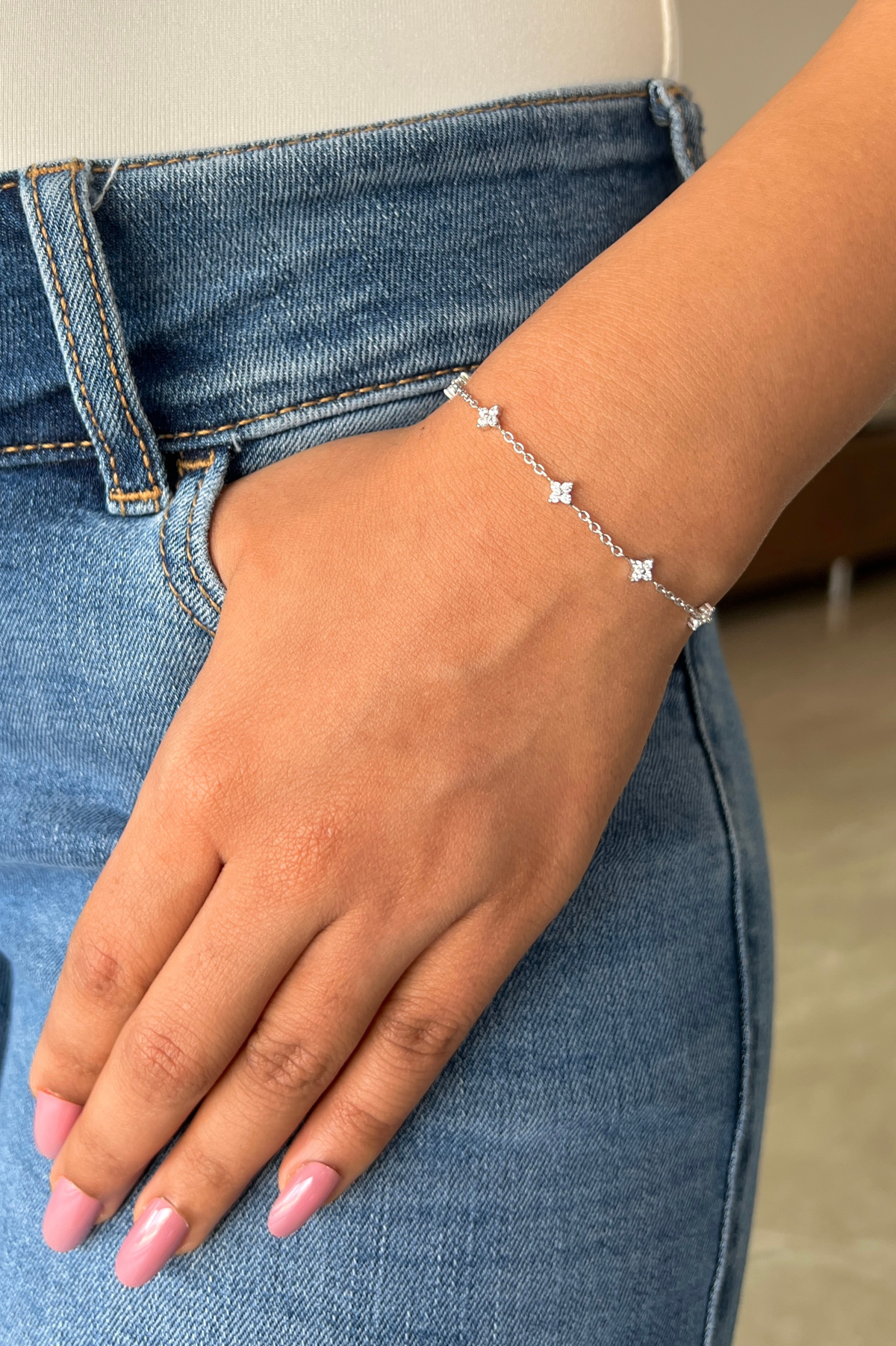 Blossom Silver Floral Bracelet