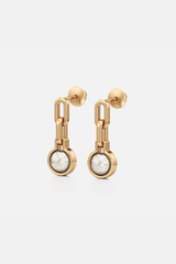 Pearl Link Gold Drop Danglers