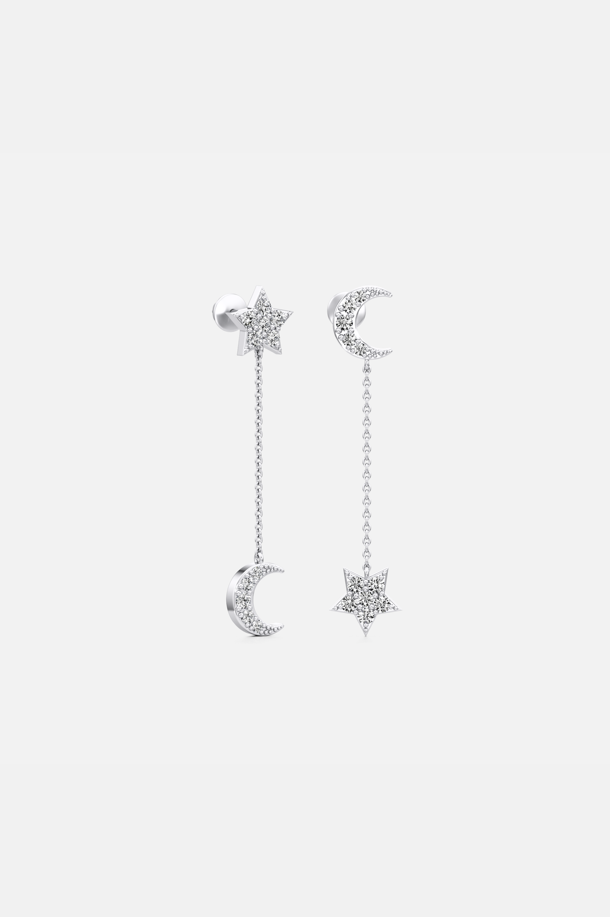 Celestia Linked Drop Silver Earrings