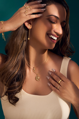 Celestia Linked Drop Golden Earrings