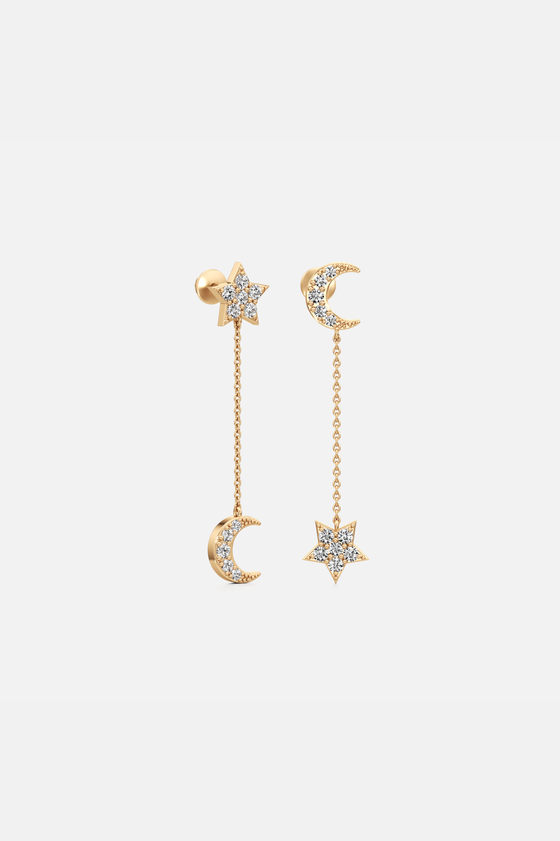 Celestia Linked Drop Golden Earrings
