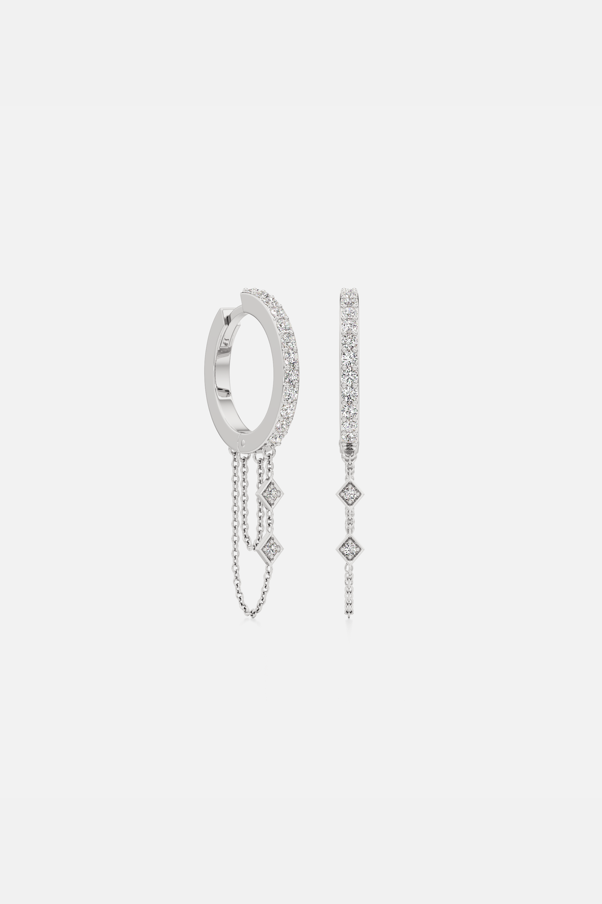Glide Link Silver Earrings