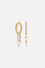 Glide Link Golden Earrings