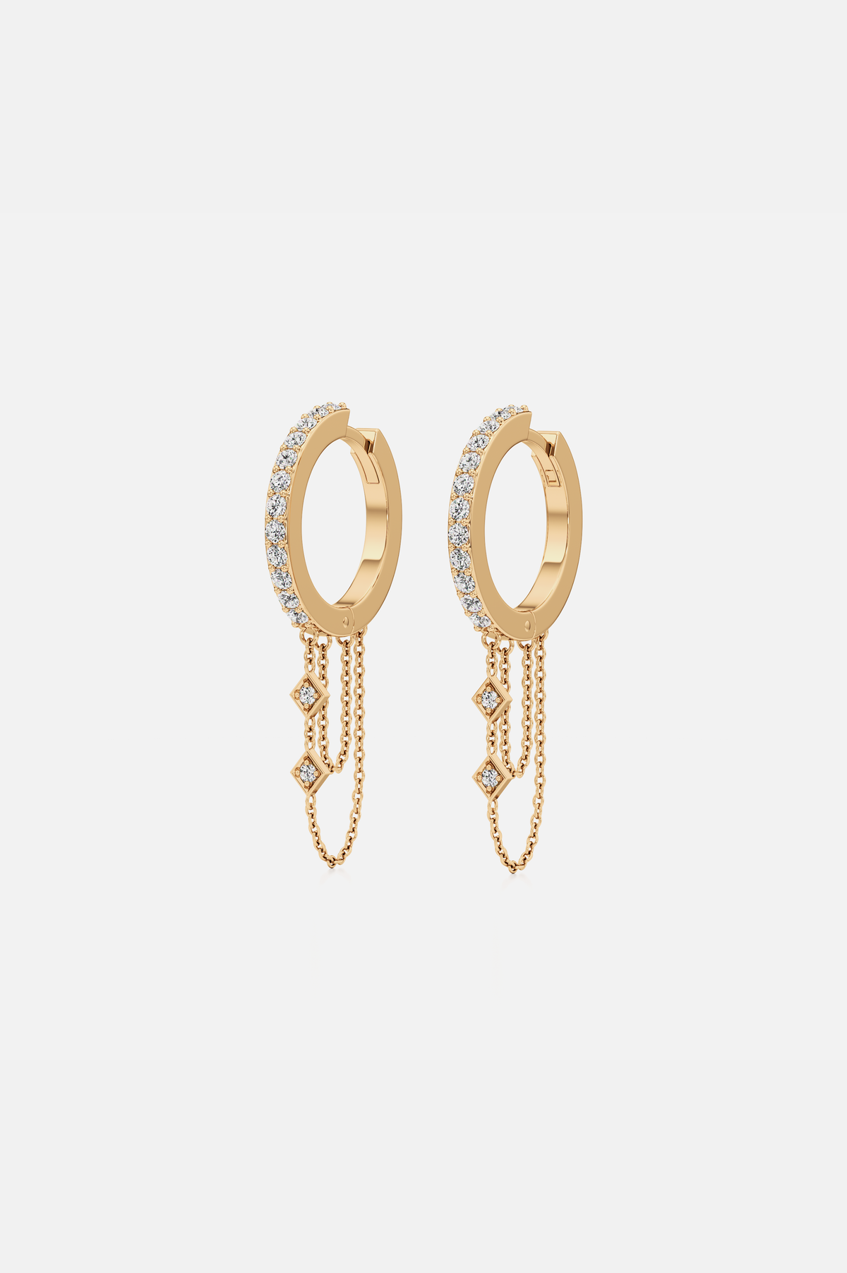 Glide Link Golden Earrings