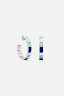  Two-Tone Everyday Silver Hoops