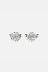 Solar Silver Opal Studs Earrings