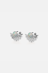 Solar Silver Opal Studs Earrings