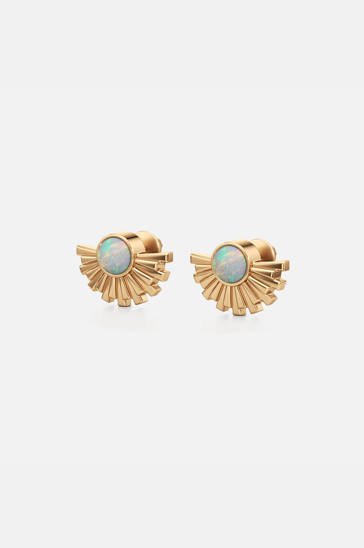 Solar Golden Opal Studs Earrings