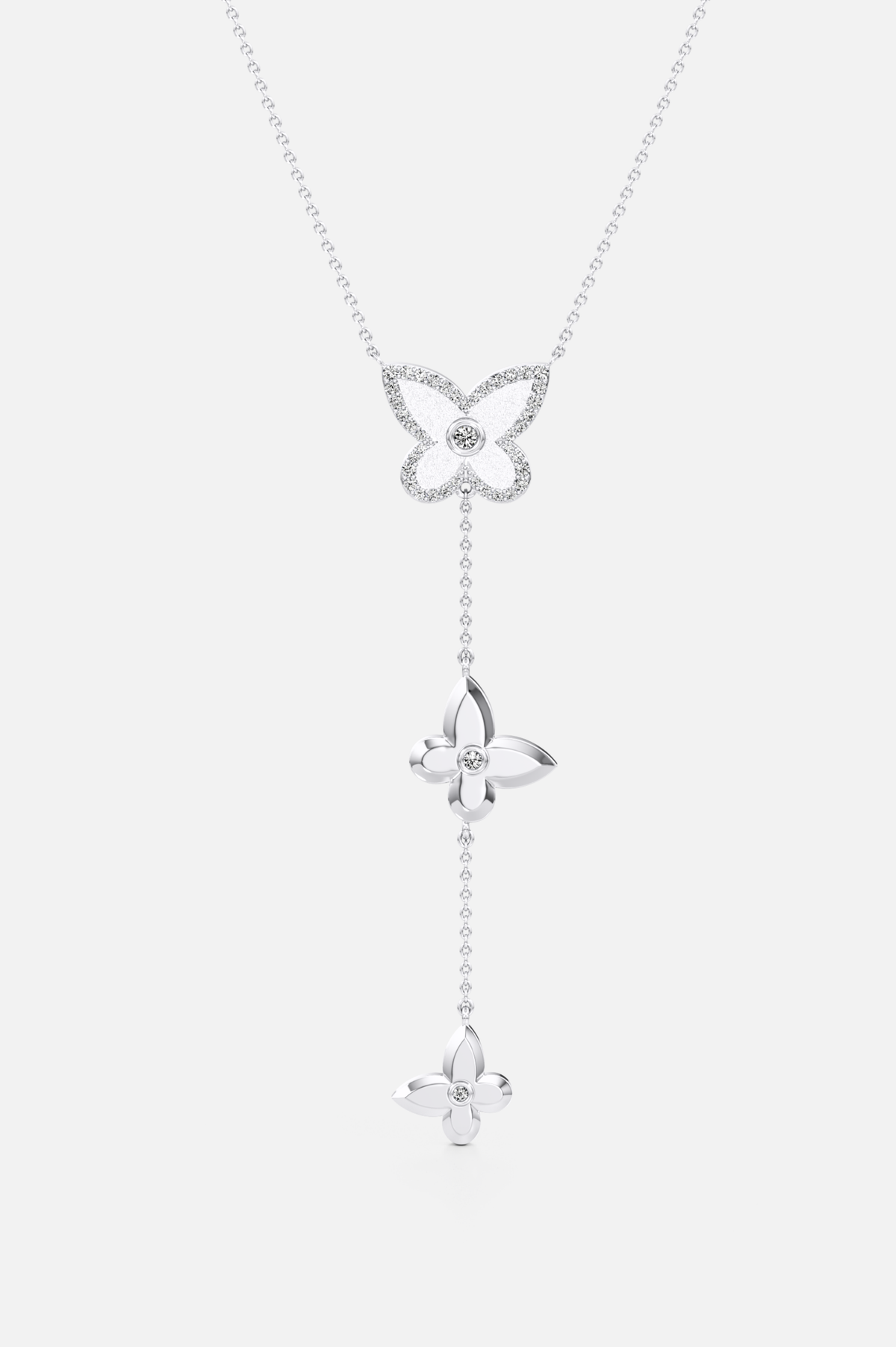 Flutter Drop Butterfly Silver Pendant