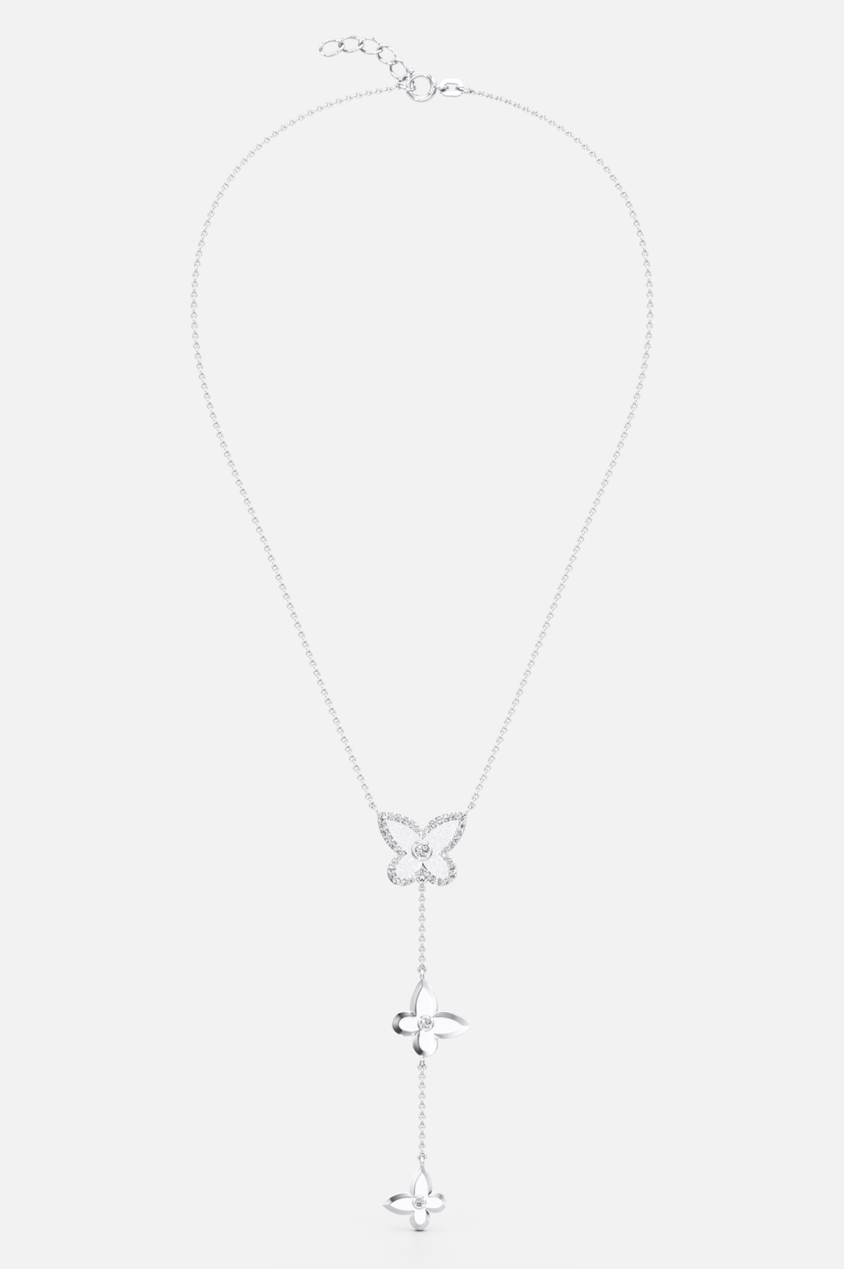 Flutter Drop Butterfly Silver Pendant