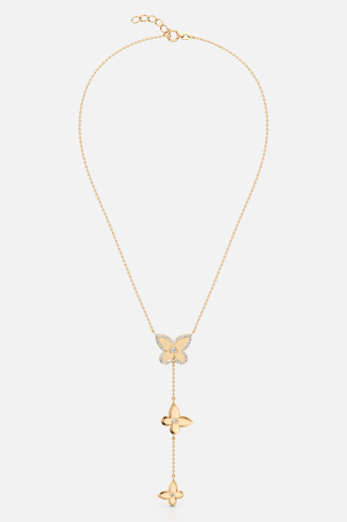 Flutter Drop Butterfly Golden Pendant