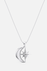 Celestial Silver Charm Pendant Necklace