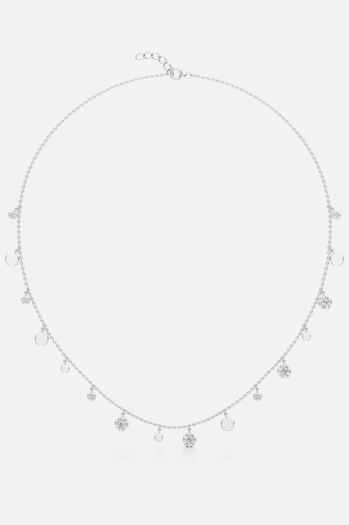 Circe Linked Drop Silver Necklace
