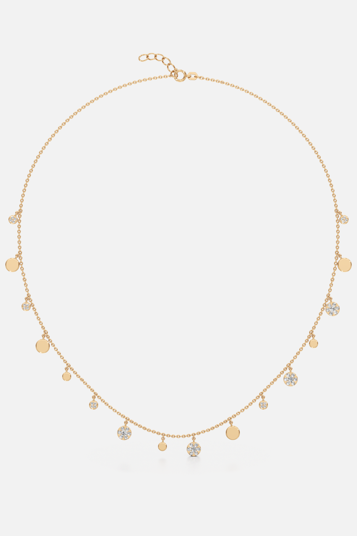 Circe Linked Drop Golden Necklace