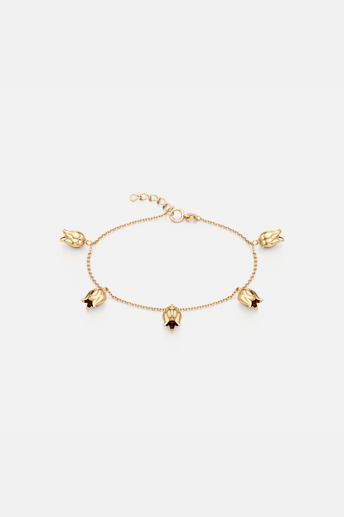 Tulip Bloom Dangle Bracelet - Golden