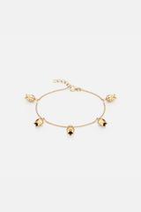 Tulip Bloom Dangle Bracelet - Golden