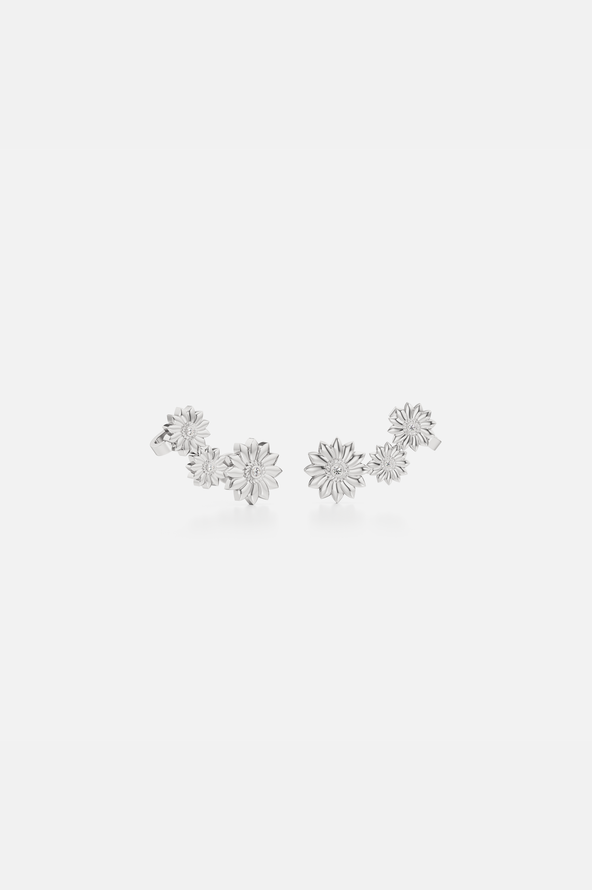 Sunflower Trio Silver Ear Climber