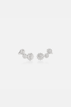 Sunflower Trio Silver Ear Climber