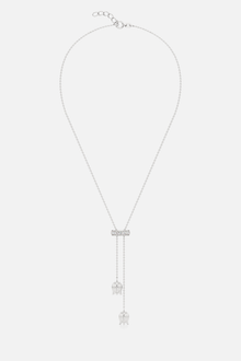  Tulip Drop Lariat Silver Necklace
