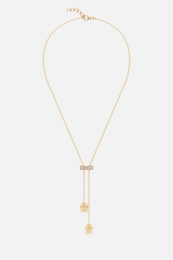 Tulip Drop Lariat Golden Necklace
