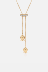 Tulip Drop Lariat Golden Necklace