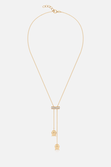  Tulip Drop Lariat Golden Necklace
