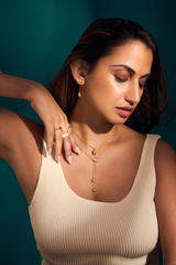 Tulip Drop Lariat Golden Necklace