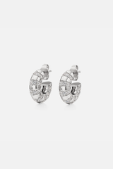 Alterna Sculpted Hoop Earrings - Silver