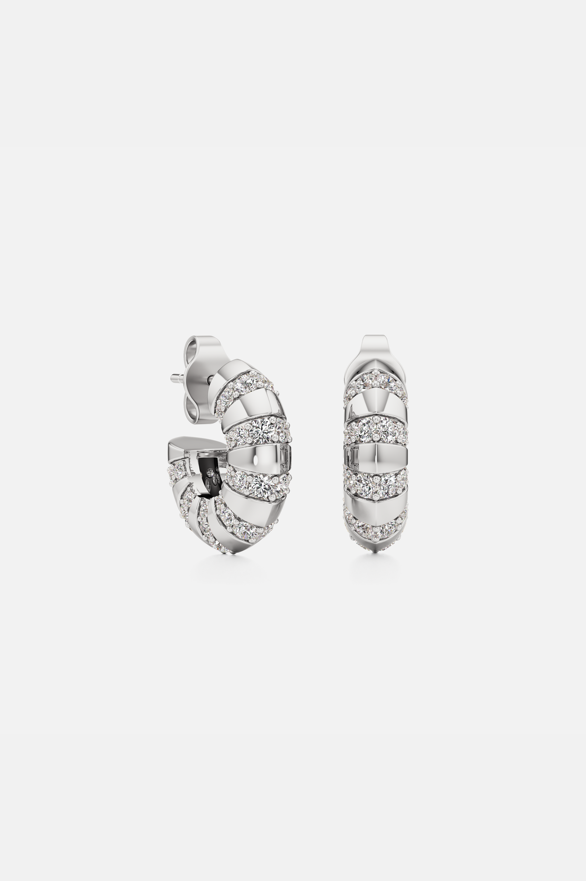 Alterna Sculpted Hoop Earrings - Silver