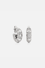 Alterna Sculpted Hoop Earrings - Silver
