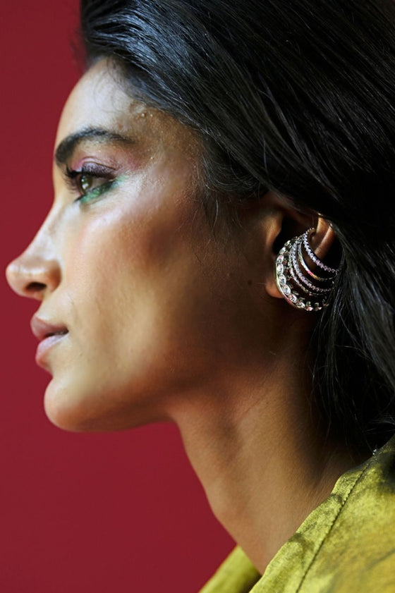 Triple Row Crystal Ear Cuff