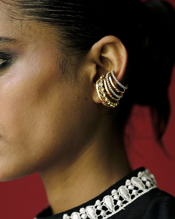Triple Row Crystal Ear Cuff