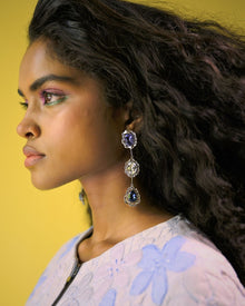 Triple Crystal Drop Earrings