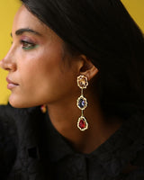 Triple Crystal Drop Earrings
