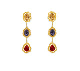 Triple Crystal Drop Earrings
