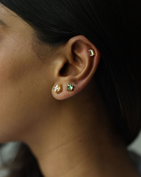 Multi-Shape Crystal Stud Earring Set