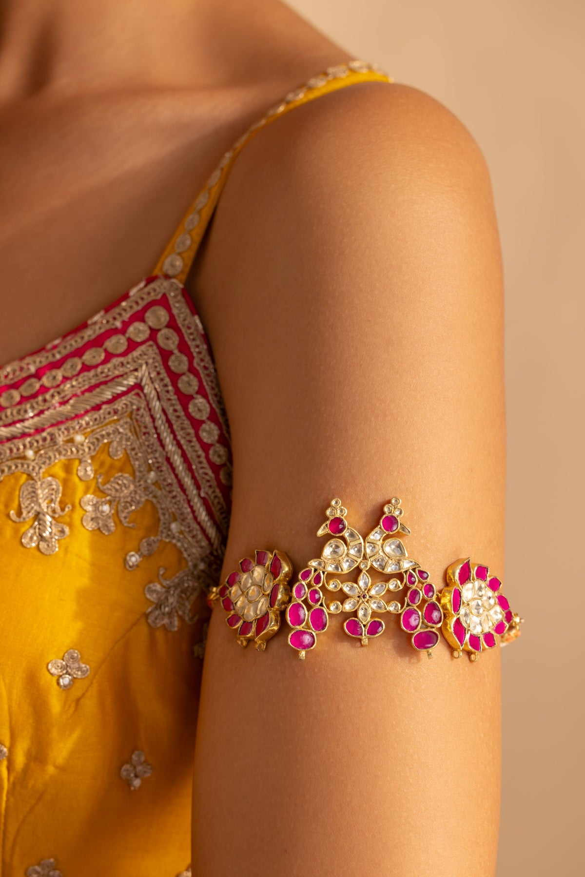 Rukmini Pacchi Kundan Armlet