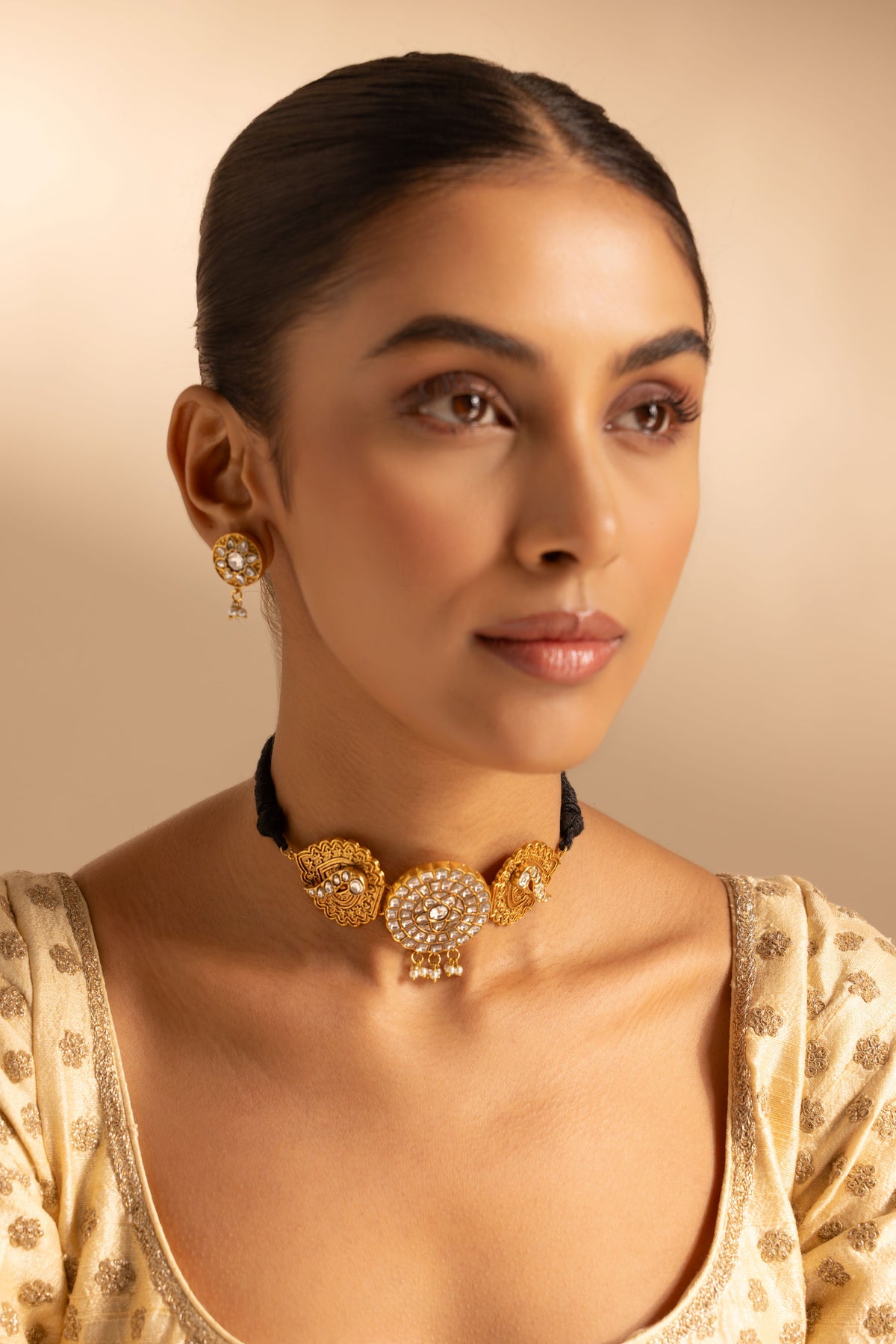 Gold Polki Heritage Choker